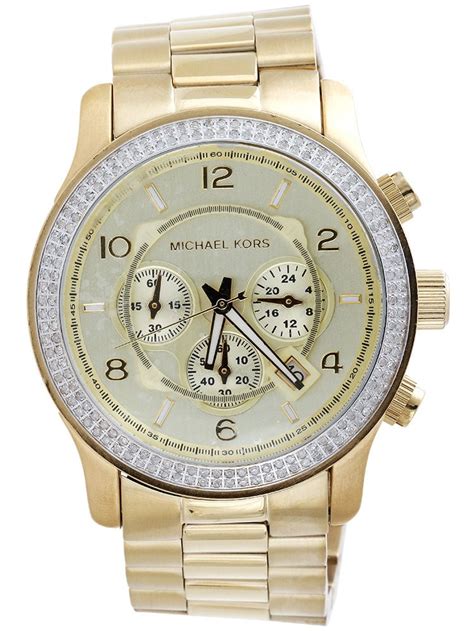 men's michael kors gold watch|michael kors diamond watch men's.